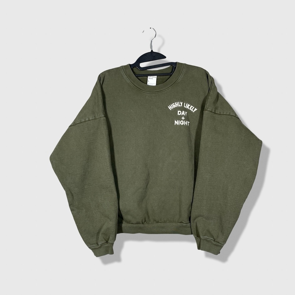 Everybody.World Sweatshirt Womens L Green Streetwear Loungewear Minimalist